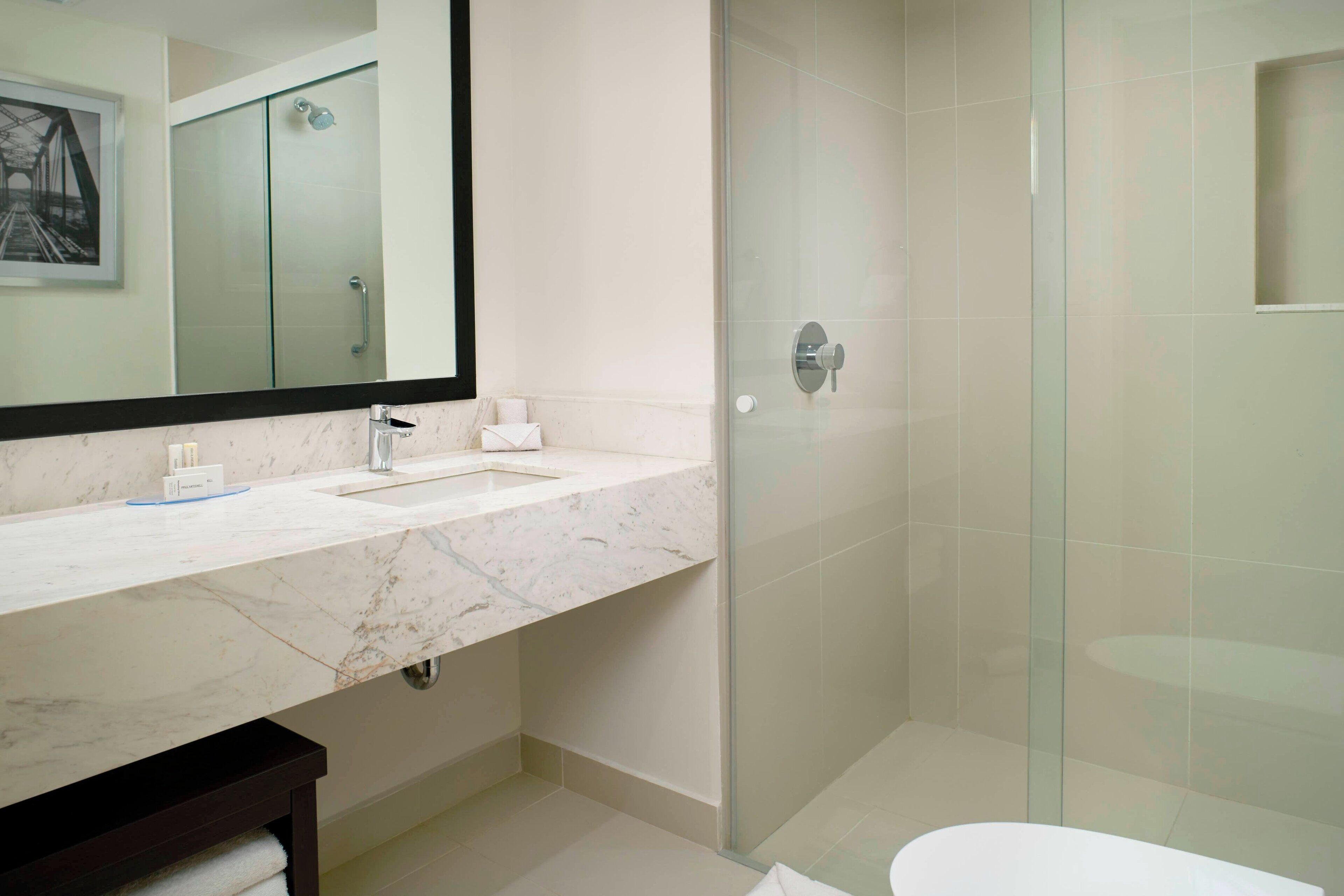 hair dryer, dressing gowns, towels, soap