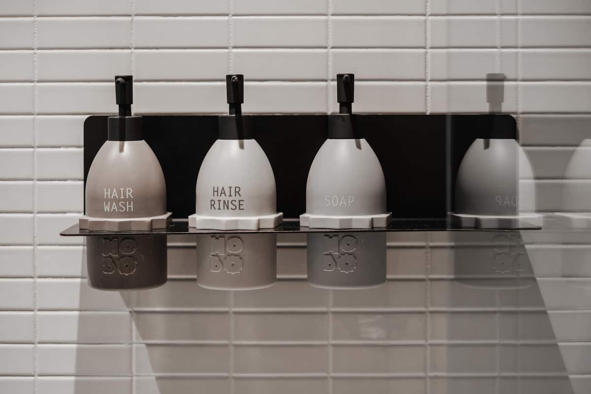 free toiletries, hair dryer, slippers, towels