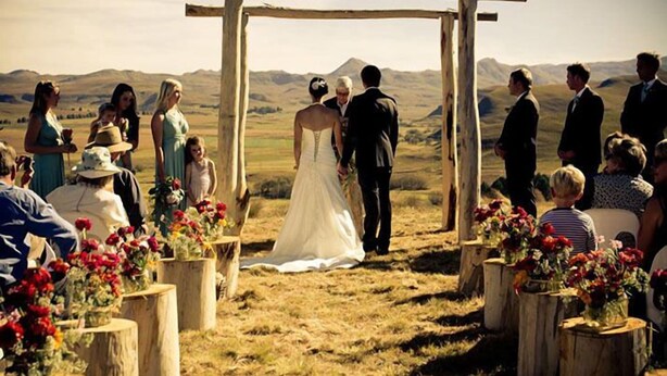 Outdoor wedding area