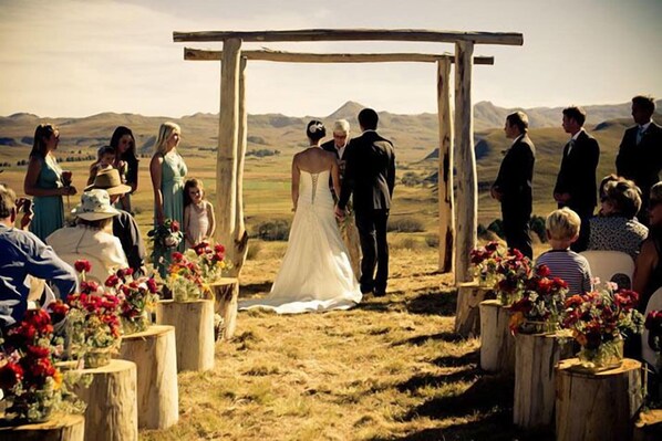 Outdoor wedding area