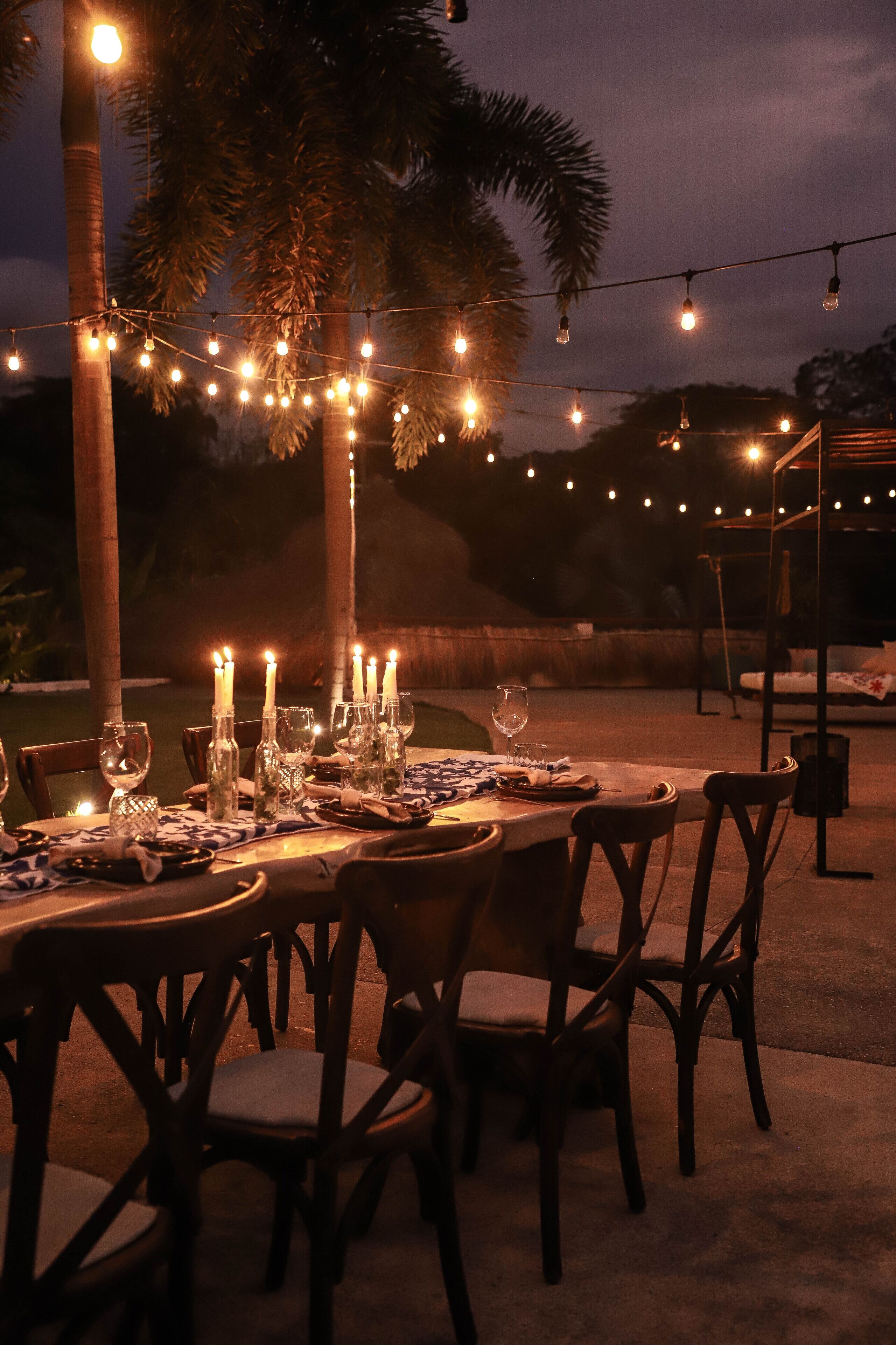 outdoor banquet area