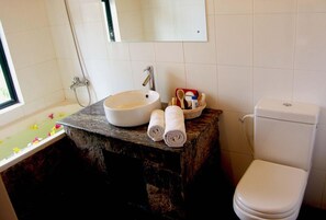 Chambre Double, salle de bains privée, vue jardin | Salle de bain