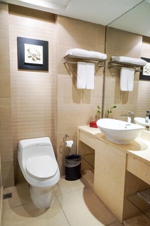 Bruser, gratis toiletartikler, hårtørrer, badekåber