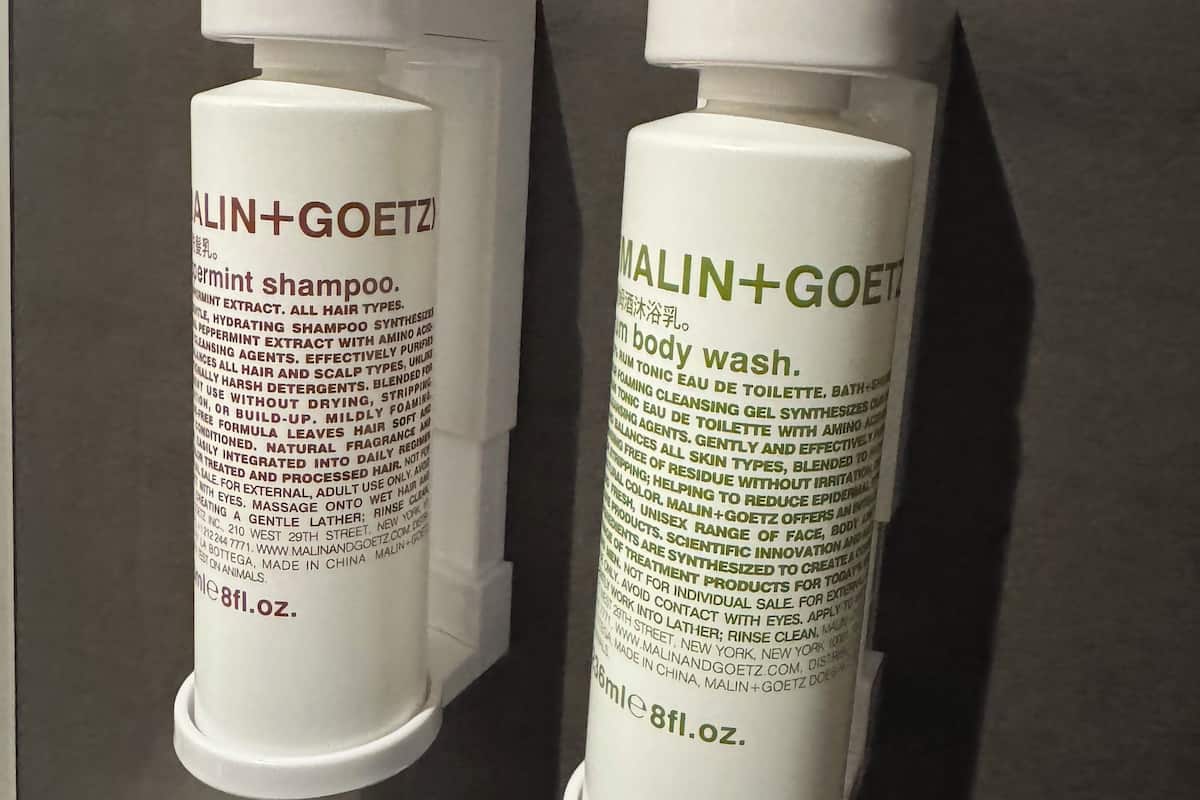 Shower, hydromassage showerhead, eco-friendly toiletries, hair dryer