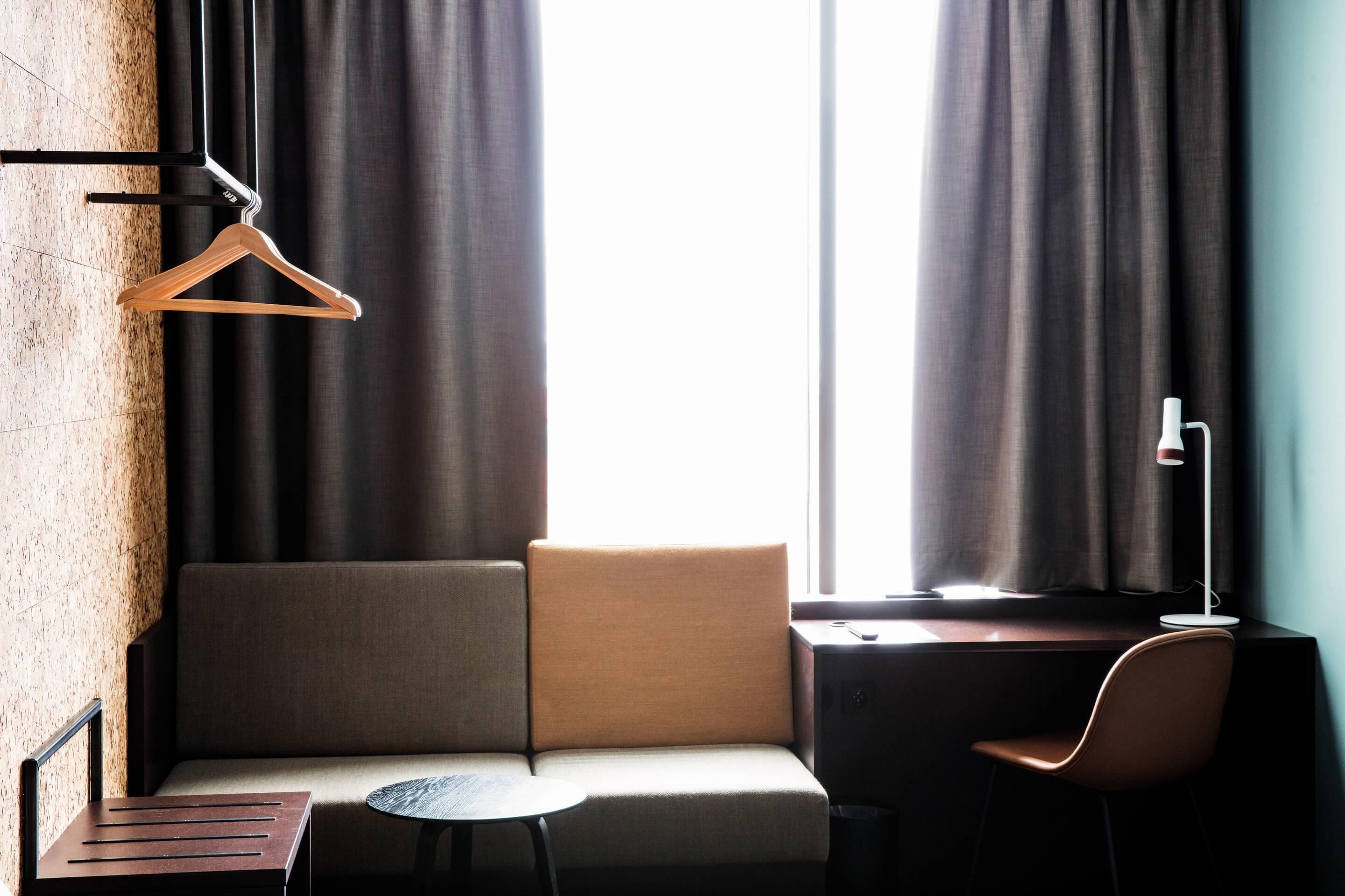 hypo-allergenic bedding, desk, laptop workspace, soundproofing