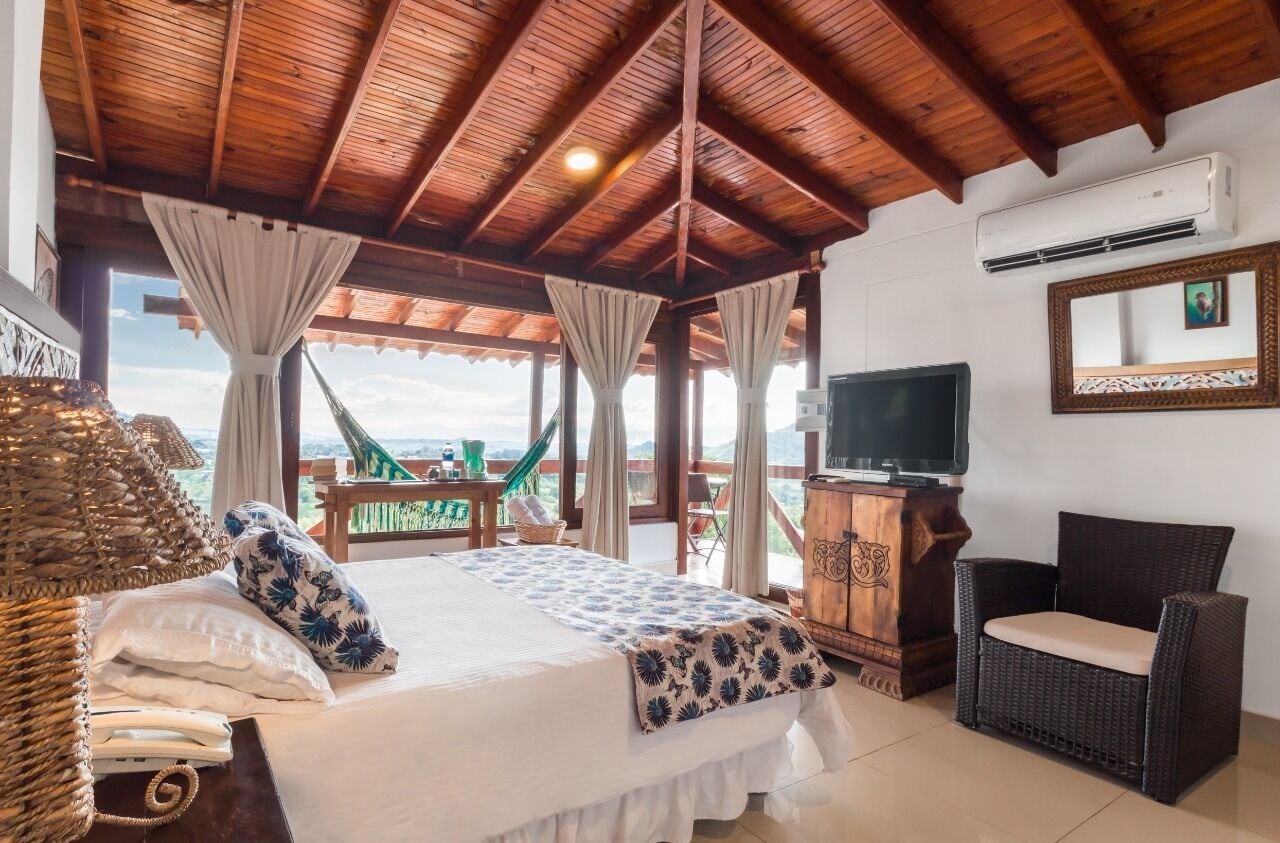 superior room, 1 king bed, fireplace, mountain view | 1 bedroom, premium bedding, select comfort beds, minibar