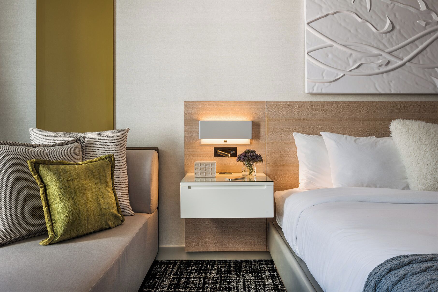 hypo-allergenic bedding, in-room safe, desk, laptop workspace