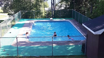 Seasonal outdoor pool, open 10:00 AM to 9:00 PM, sun loungers