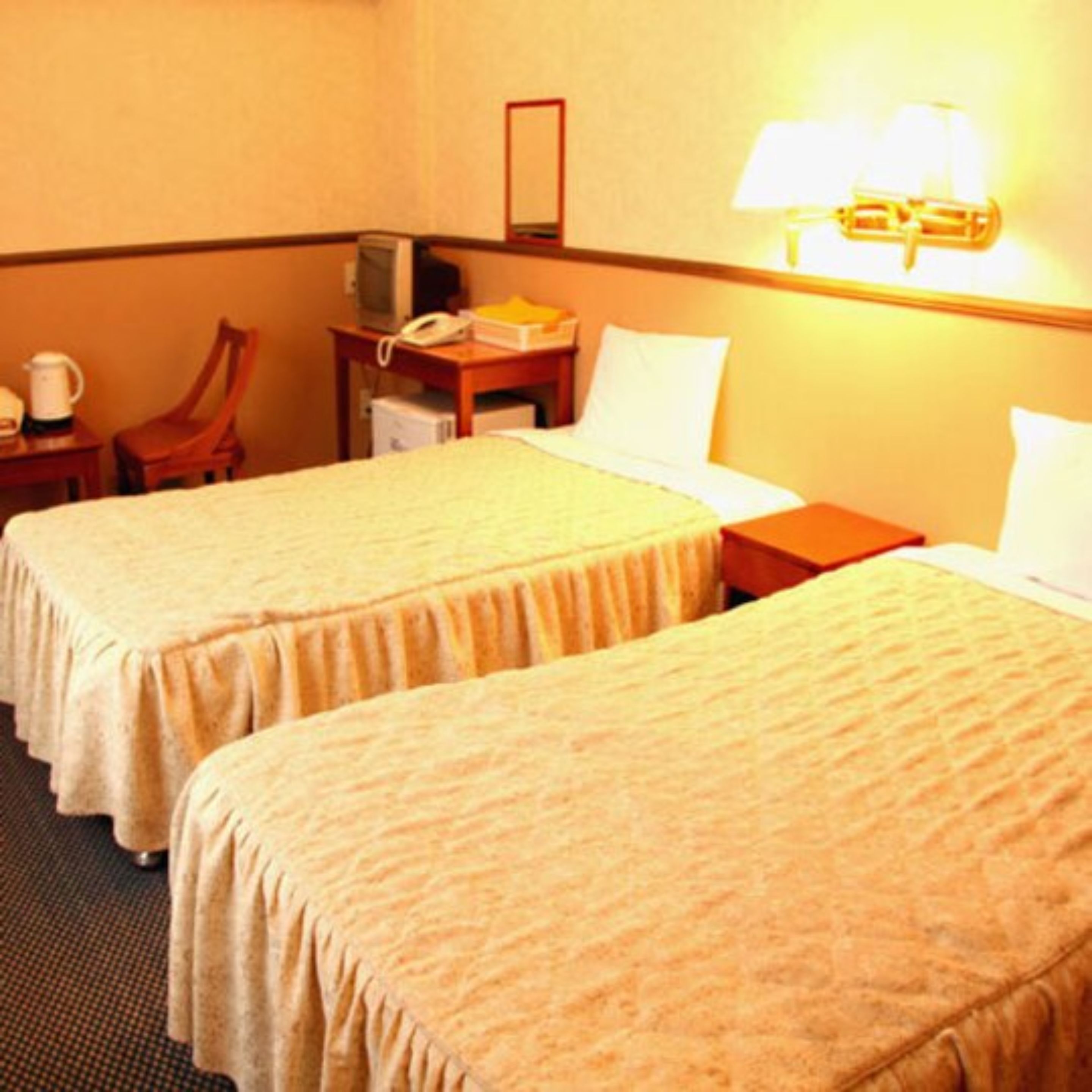 laptop workspace, blackout curtains, free wifi, bed sheets