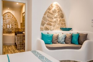 Superior Suite, 1 King Bed, Hot Tub | Living area | 32-inch Smart TV with digital channels, TV, Netflix