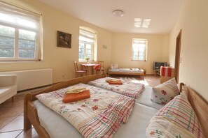 Desk, soundproofing, free cots/infant beds, rollaway beds