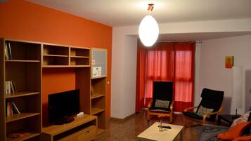 Apartment, 2 Bedrooms, Terrace (6) | Living room | 40-inch plasma TV with digital channels, TV