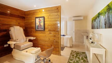 Deep-tissue massages, 1 treatment room, manicures and pedicures