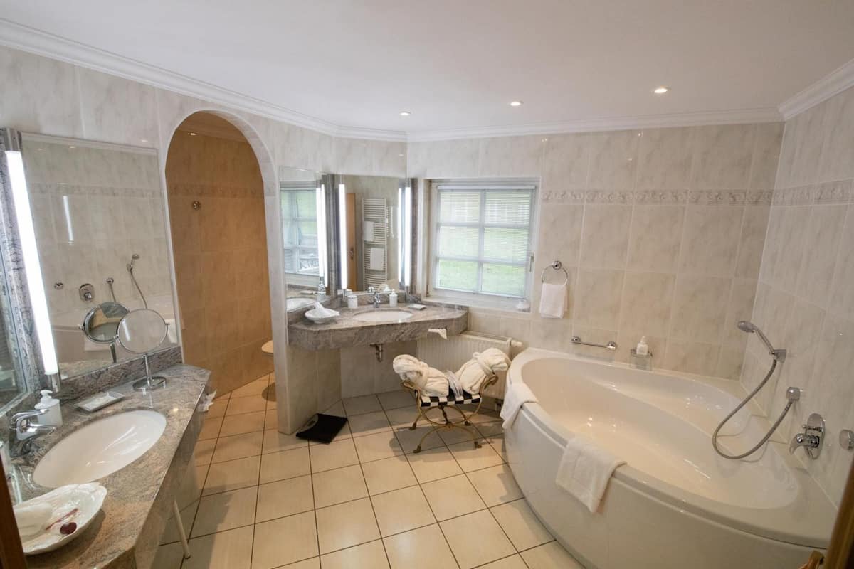 free toiletries, hair dryer, bathrobes, slippers