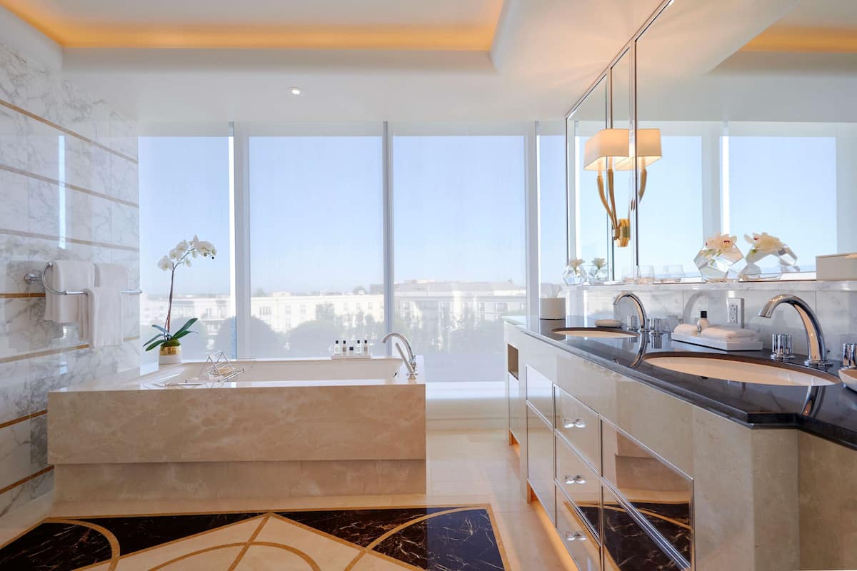 villa, 1 king bed, non smoking (suite) | bathroom | separate bathtub and shower, deep-soaking bathtub, rainfall showerhead