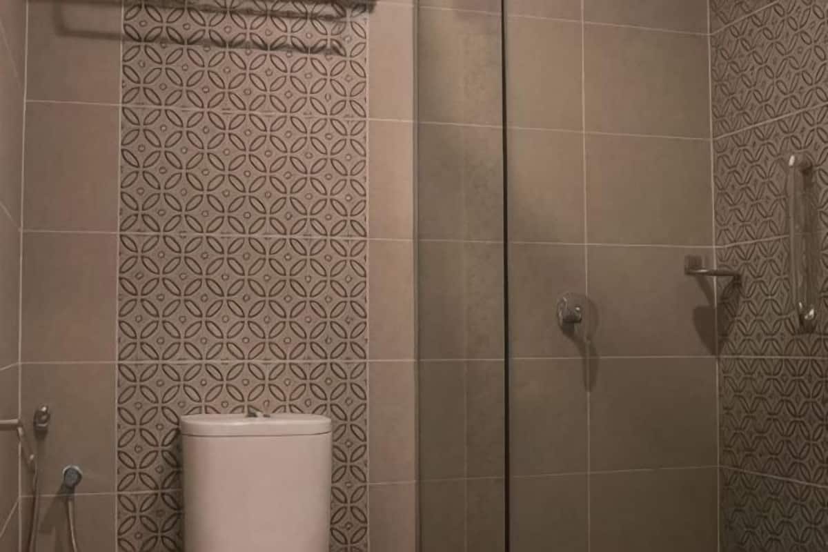 Shower, free toiletries, hair dryer, bidet