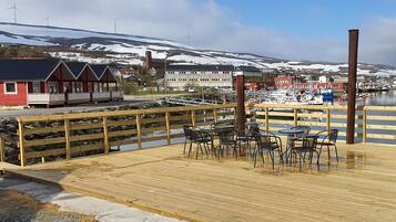 Utsikt mot strand/hav