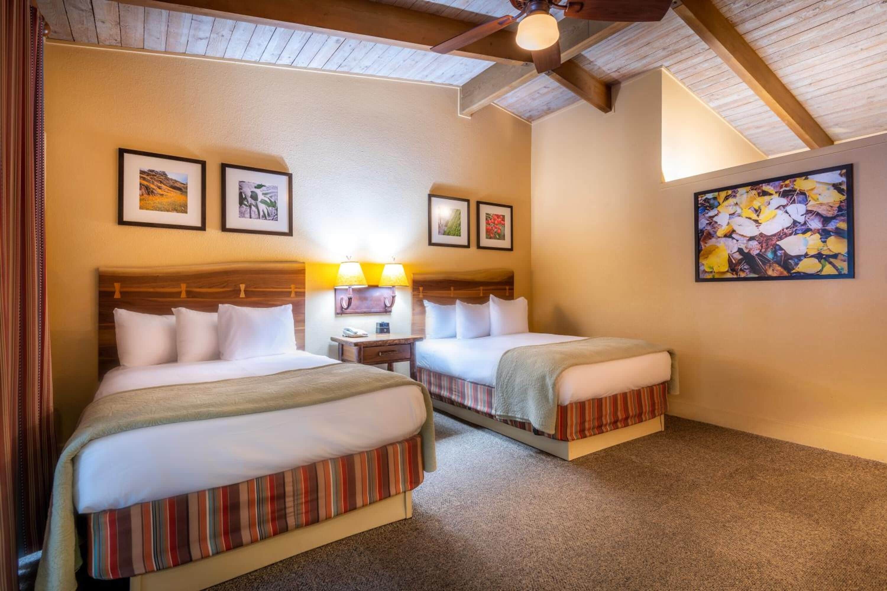 desk, iron/ironing board, travel cot, bed sheets