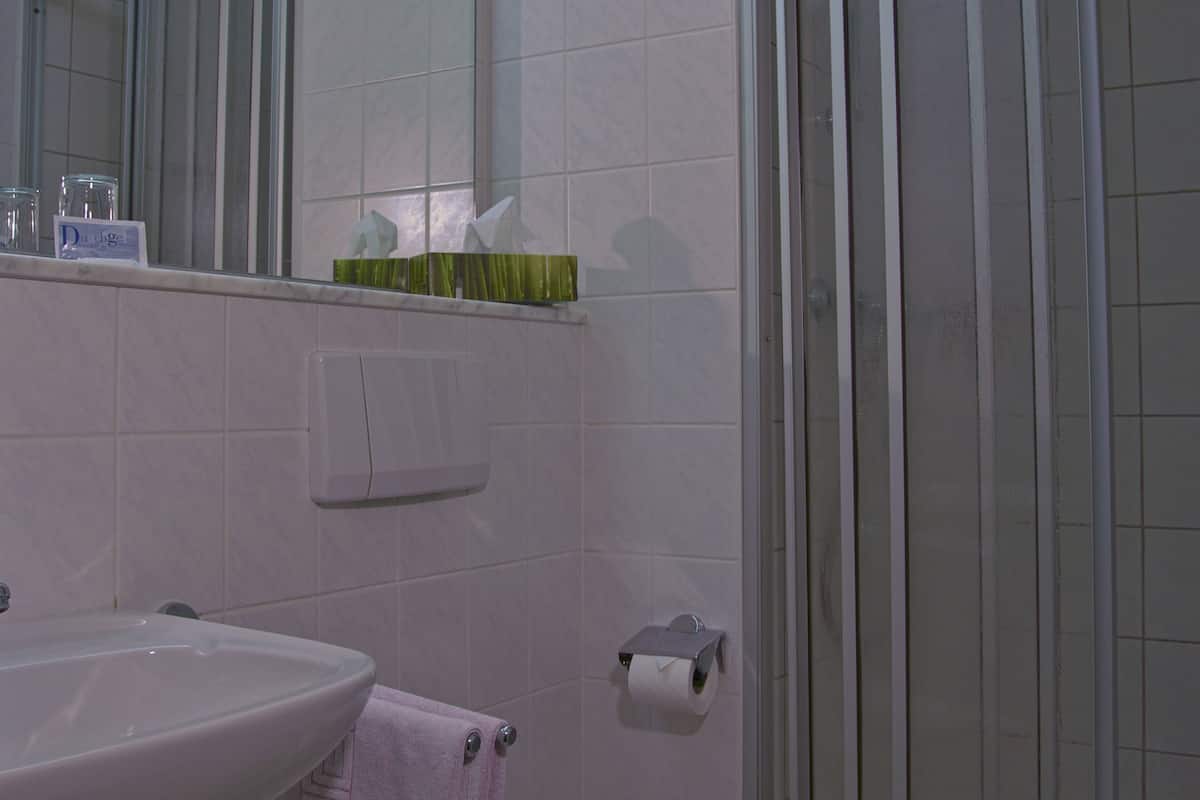 shower, free toiletries, towels