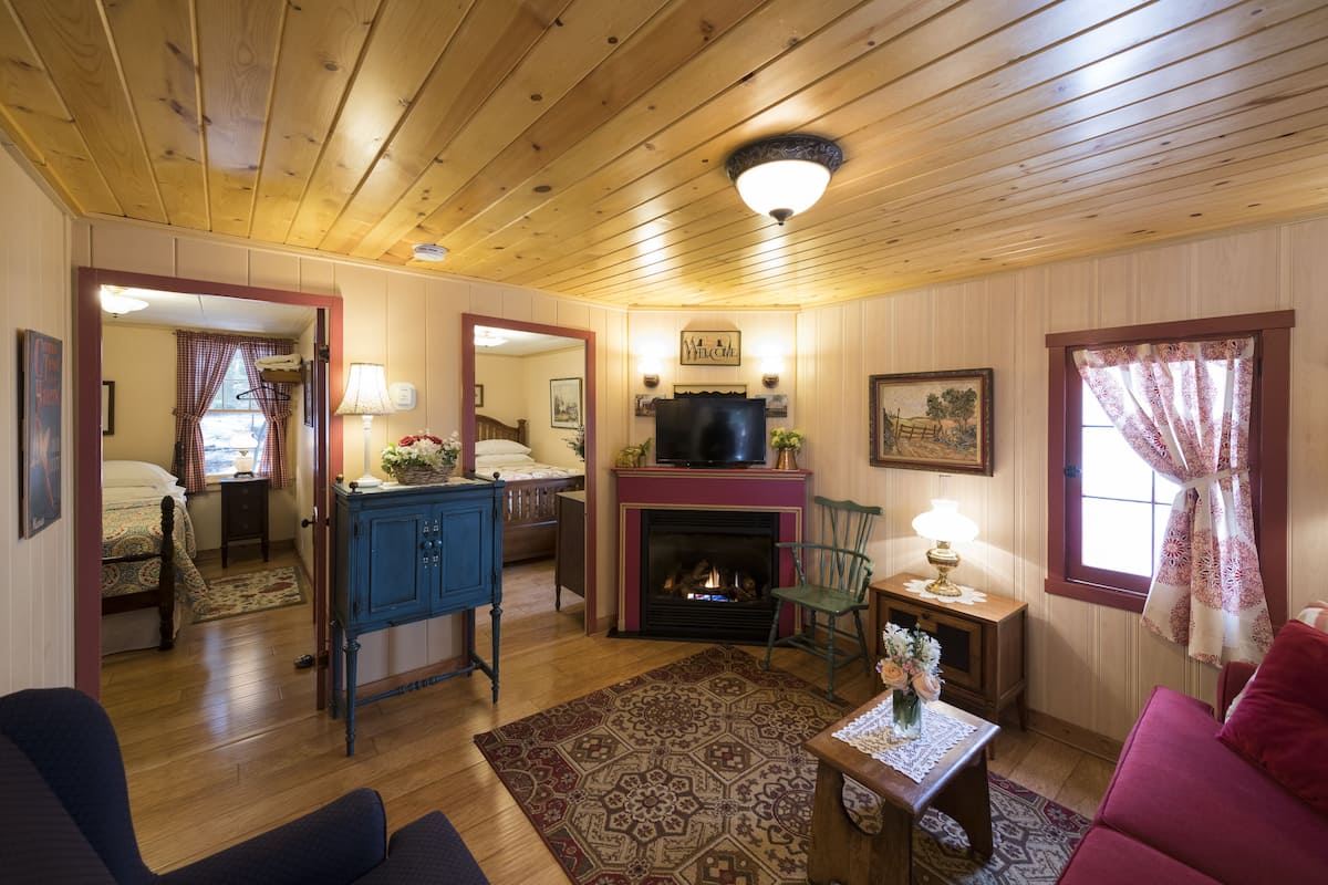 Room, Private Bathroom (Teal Cottage - Breakfast Not Included) | Living area | Flat-screen TV