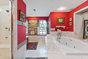 Luxury Suite, 1 King Bed, Hot Tub, Garden View | Deep-soaking bathtub