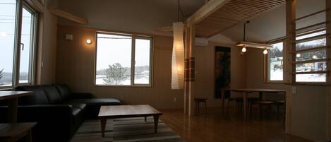 Flat-screen TV, DVD player