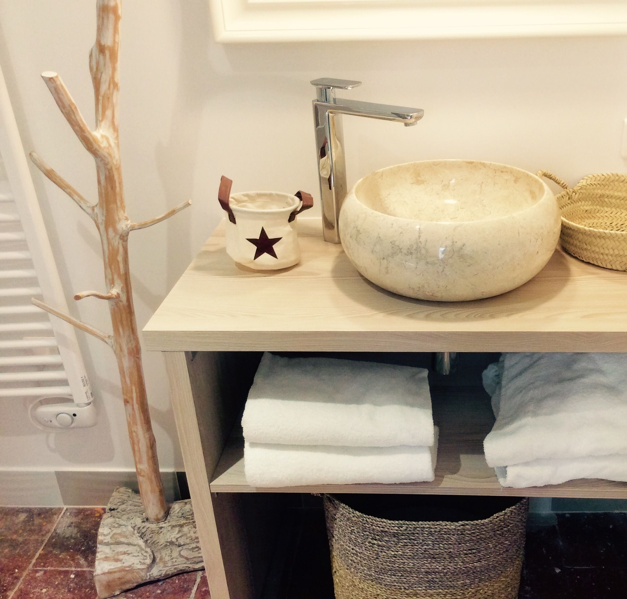 apartment | bathroom | hair dryer, bathrobes, slippers, towels