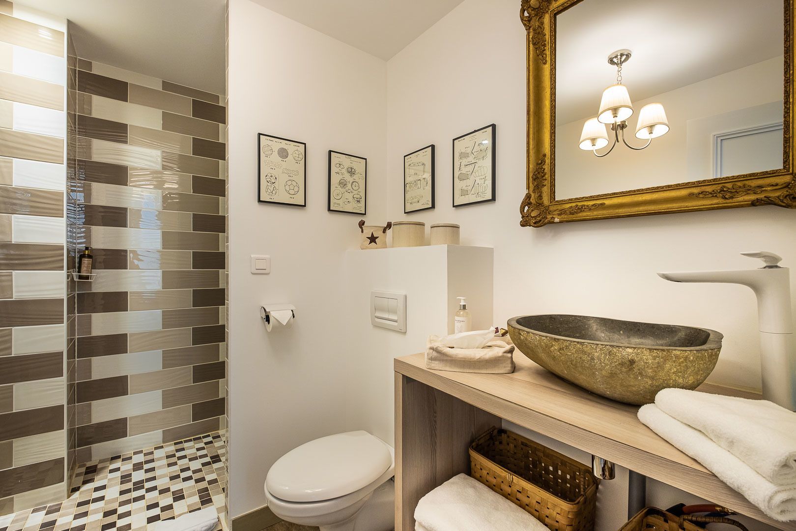 hair dryer, bathrobes, slippers, towels