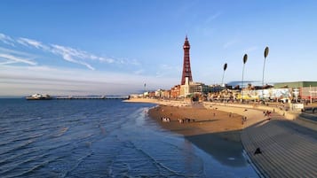 On the beach, white sand