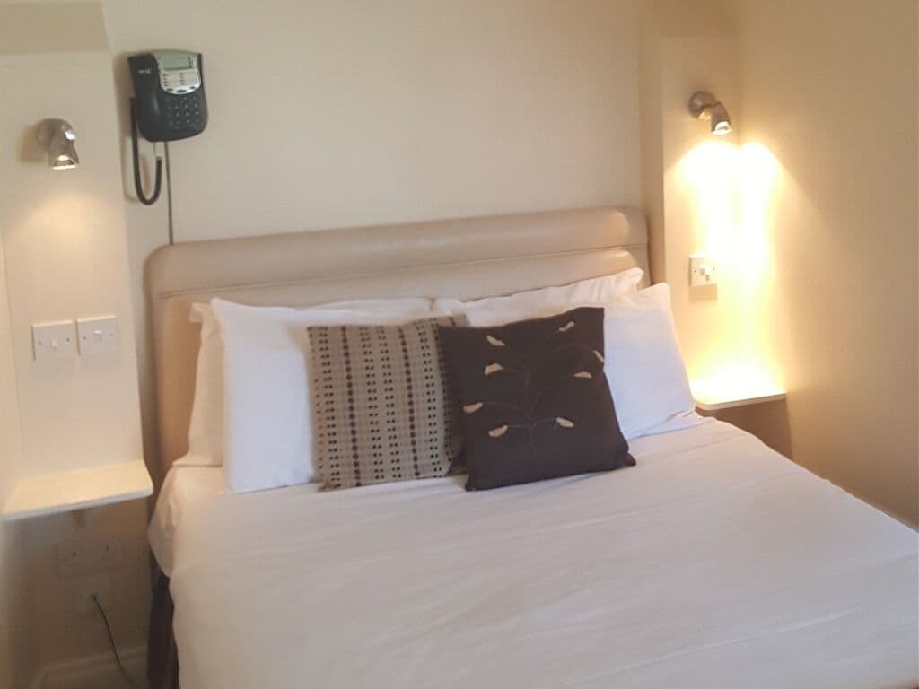 Kahden hengen perushuone, kylpyhuone makuuhuoneen yhteydessä, näköala puutarhaan (Room 1)