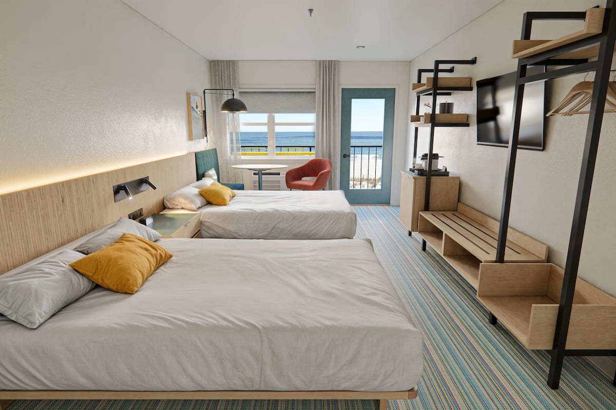 1 bedroom, premium bedding, blackout curtains, iron/ironing board