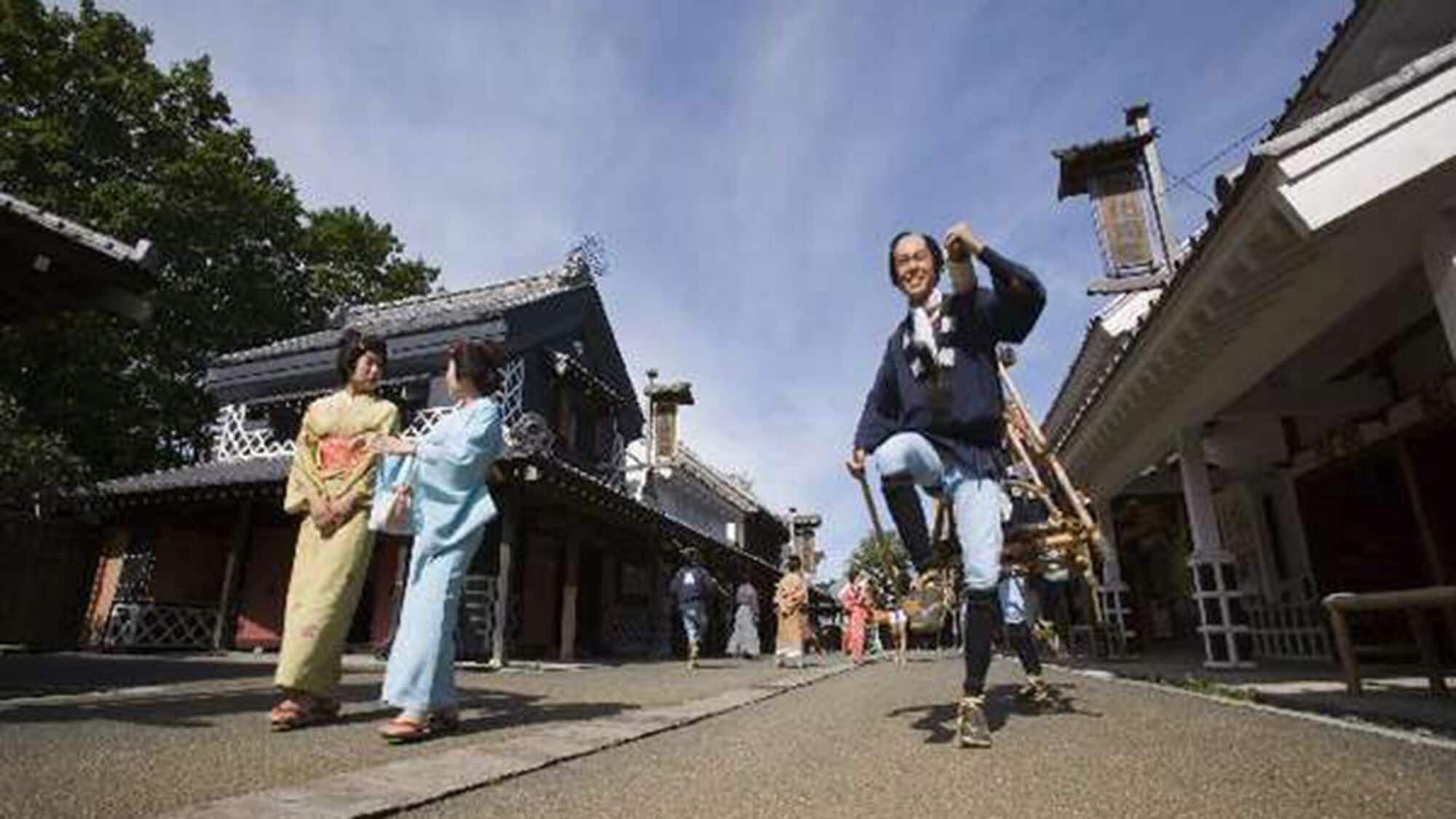 A traditional building with a tiled roof and wooden structure.