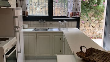 Classic Studio | Private kitchen | Full-sized fridge, microwave, oven, stovetop