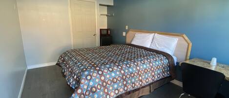 Desk, free WiFi, bed sheets