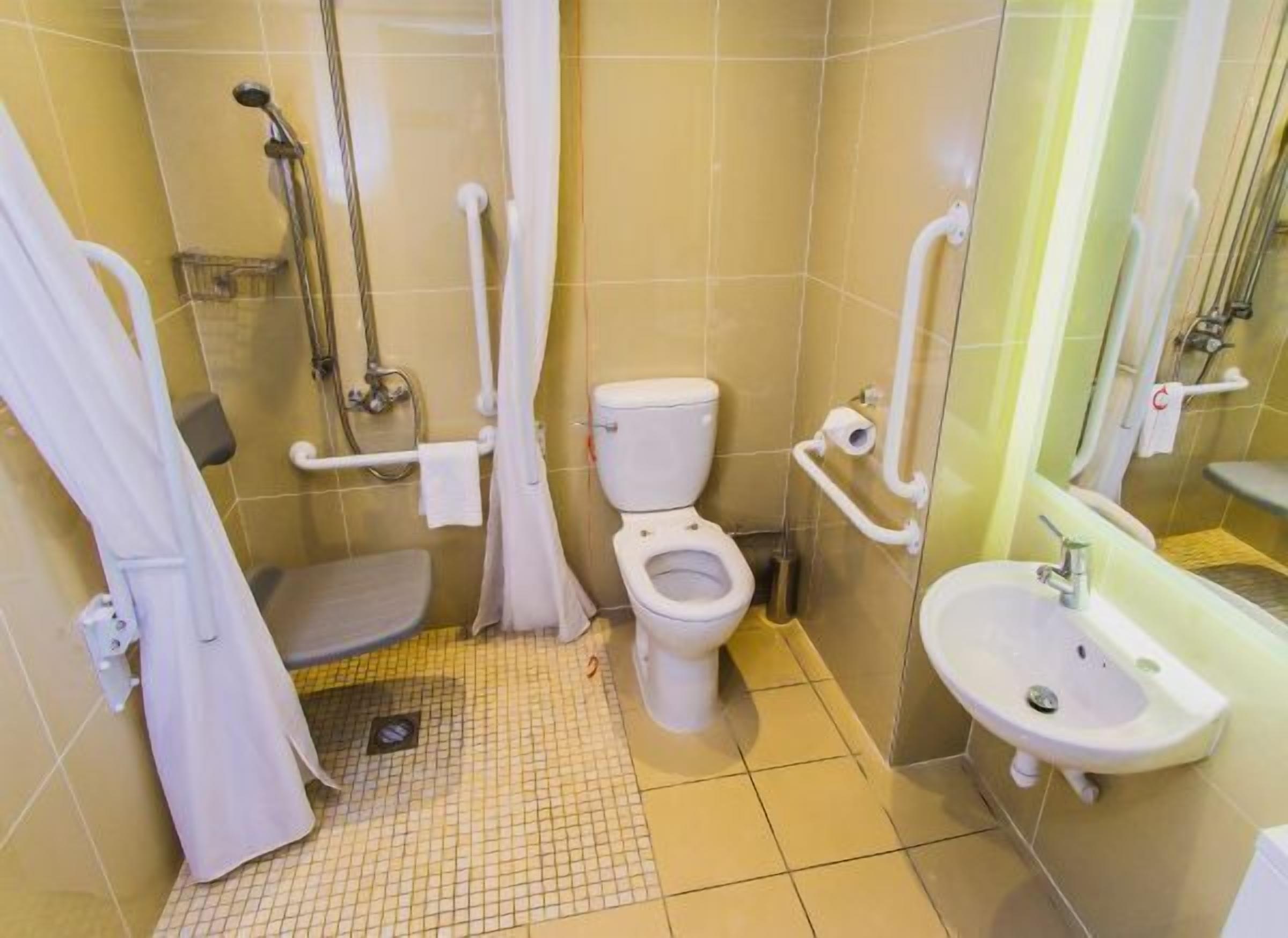 business double or twin room, accessible, partial sea view | bathroom | free toiletries, hair dryer, towels