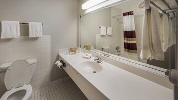 Badkar/dusch, hårtork och handdukar