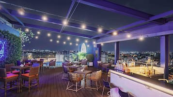Rooftop bar, poolside views, open daily