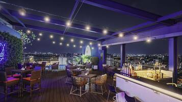 Rooftop bar, pool views, open daily