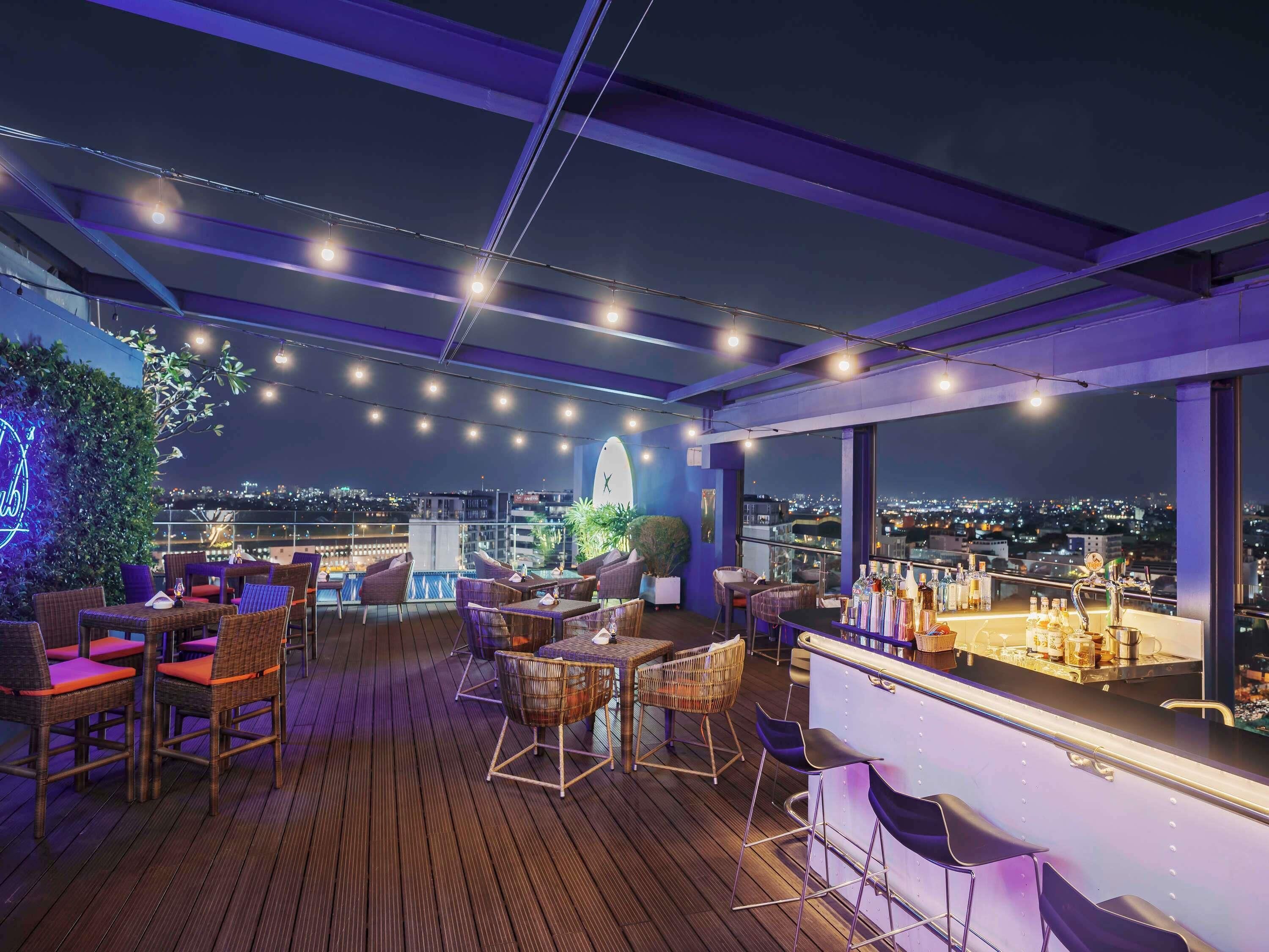 Rooftop bar, poolside views, open daily