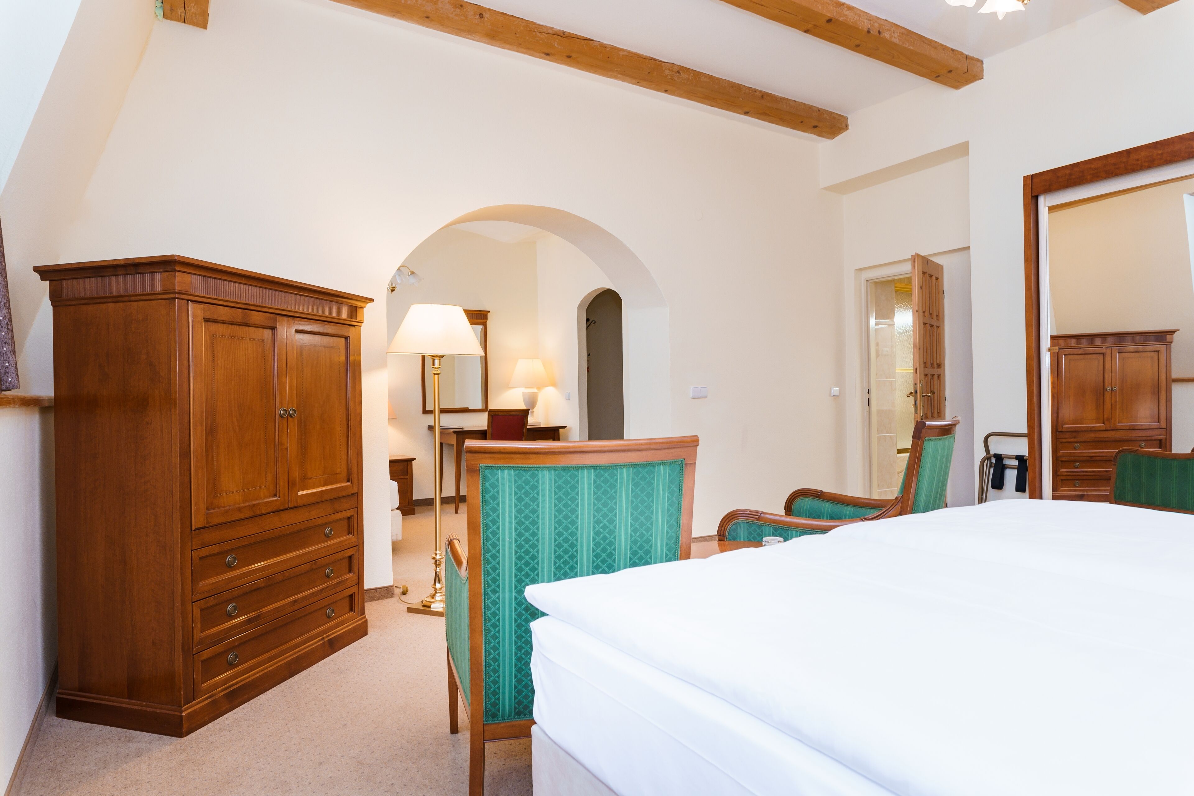 triple room | in-room safe, desk, laptop workspace, blackout curtains