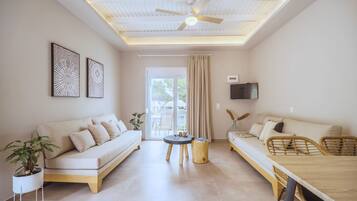Duplex, 1 Bedroom, Sea View | Living area | Flat-screen TV