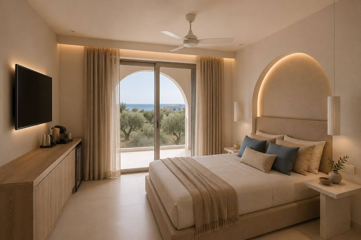 Deluxe Double Room, Pool View | In-room safe, soundproofing, free WiFi, bed sheets