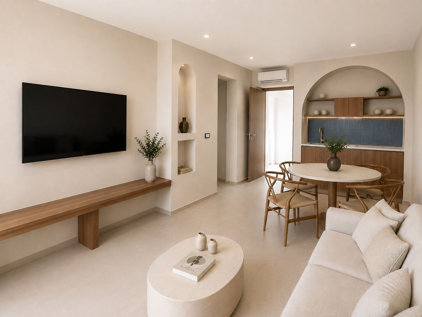 20-inch flat-screen TV with digital channels, TV, streaming services