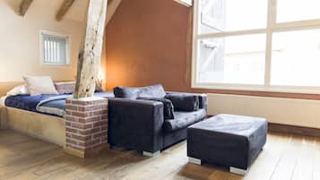 Laptop workspace, free WiFi, bed sheets