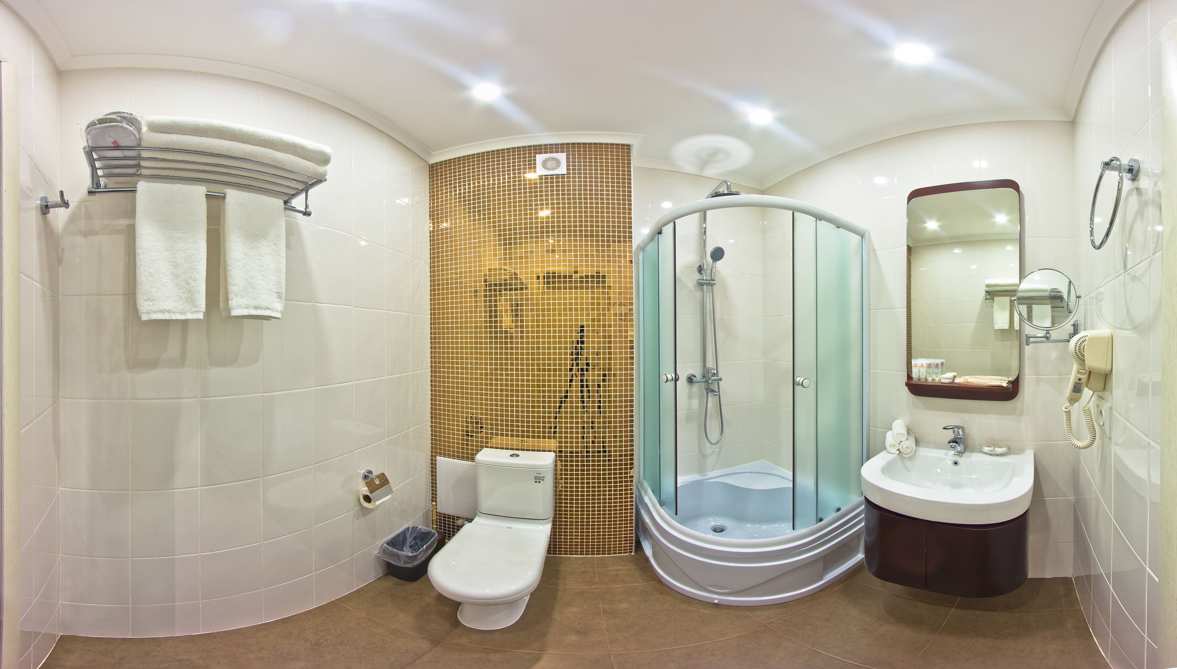 shower, free toiletries, hair dryer, bathrobes