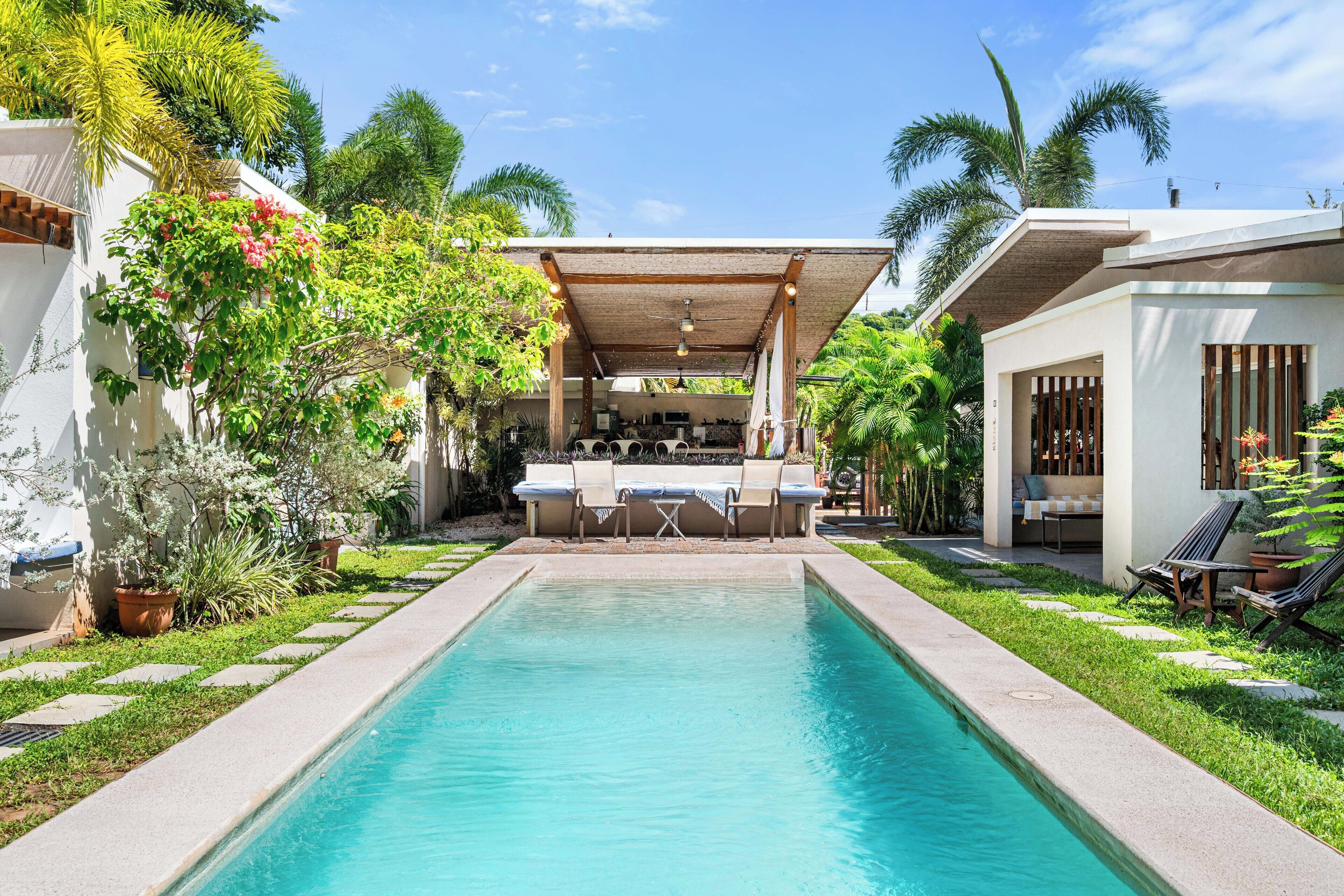 Outdoor pool, open 8:00 AM to 8:00 PM, sun loungers