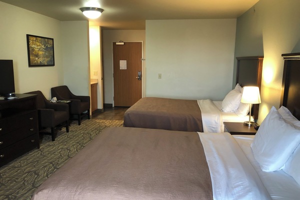 Standard Studio, 2 Queen Beds | Desk, blackout drapes, free WiFi, bed sheets