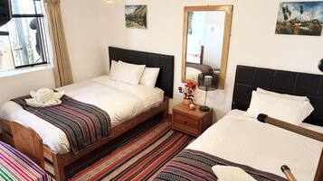 Desk, free WiFi, bed sheets