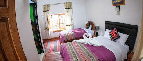 Desk, free WiFi, bed sheets
