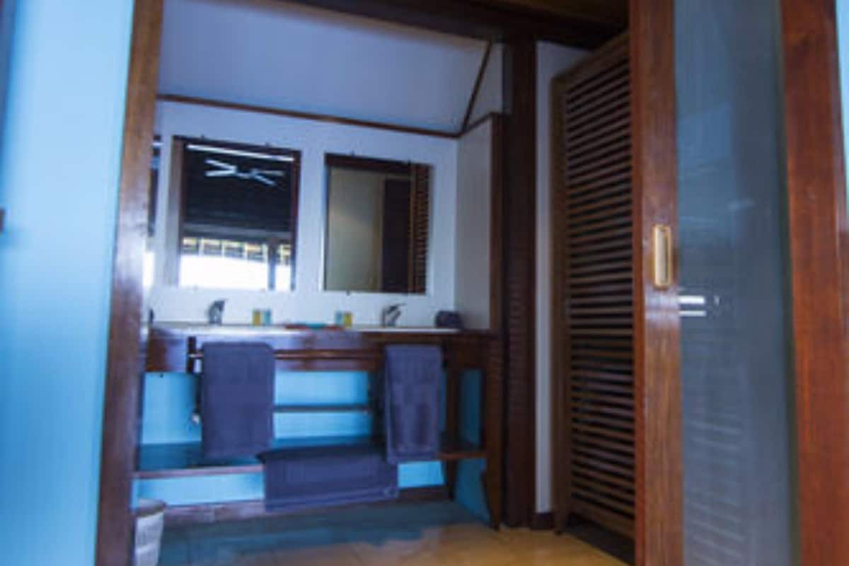 panoramic bungalow, ensuite, sea view (sur pilotis) | bathroom | shower, free toiletries, hair dryer, towels